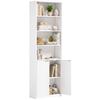 Bookcase Adjustable Shelf Bookshelf Anti-Tip Hardware 6-Tier, White