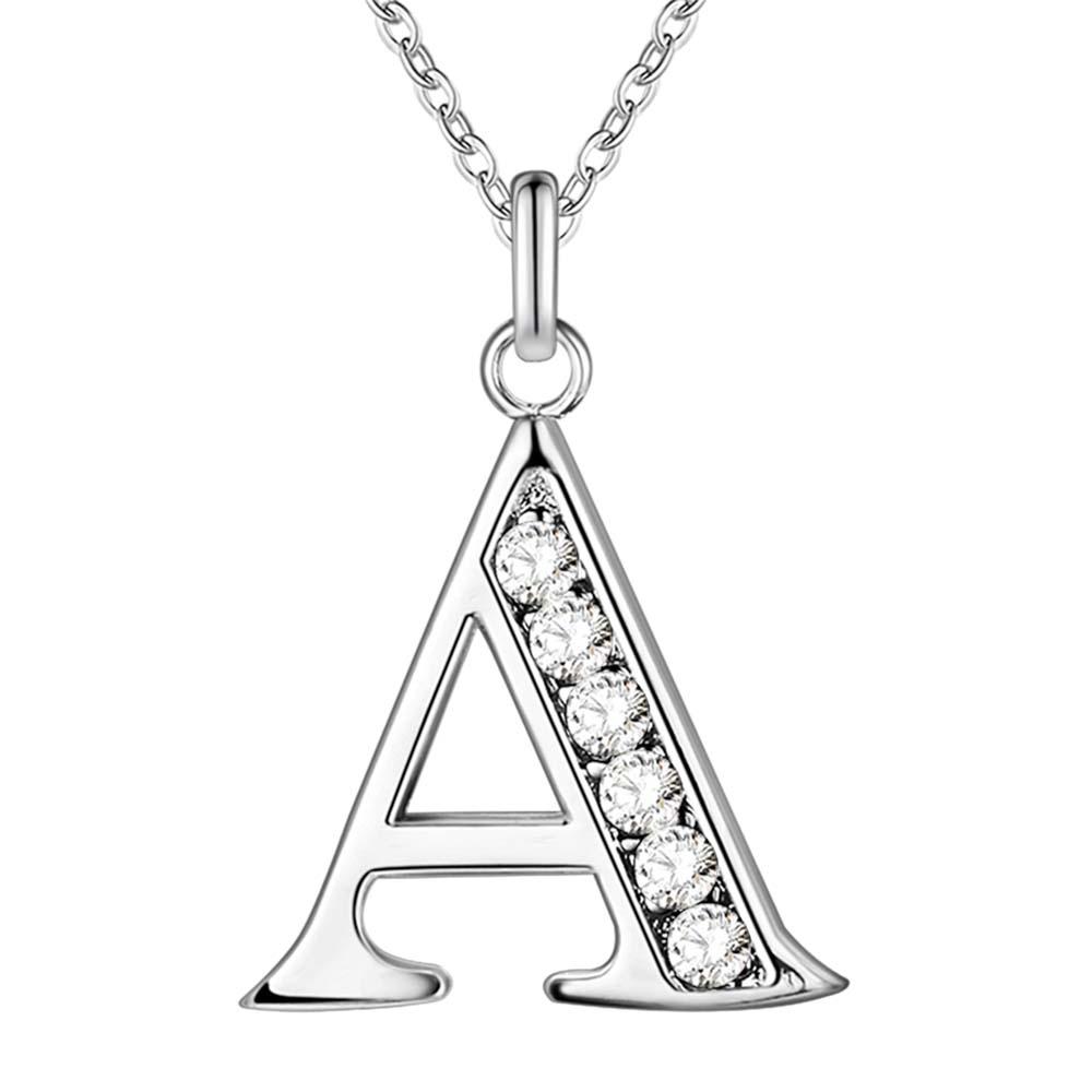 

New 925 Silver Necklace 26 Letter Pendant For Women Fashion Clavicle Chain Wedding Jewelry Party Gift High quality