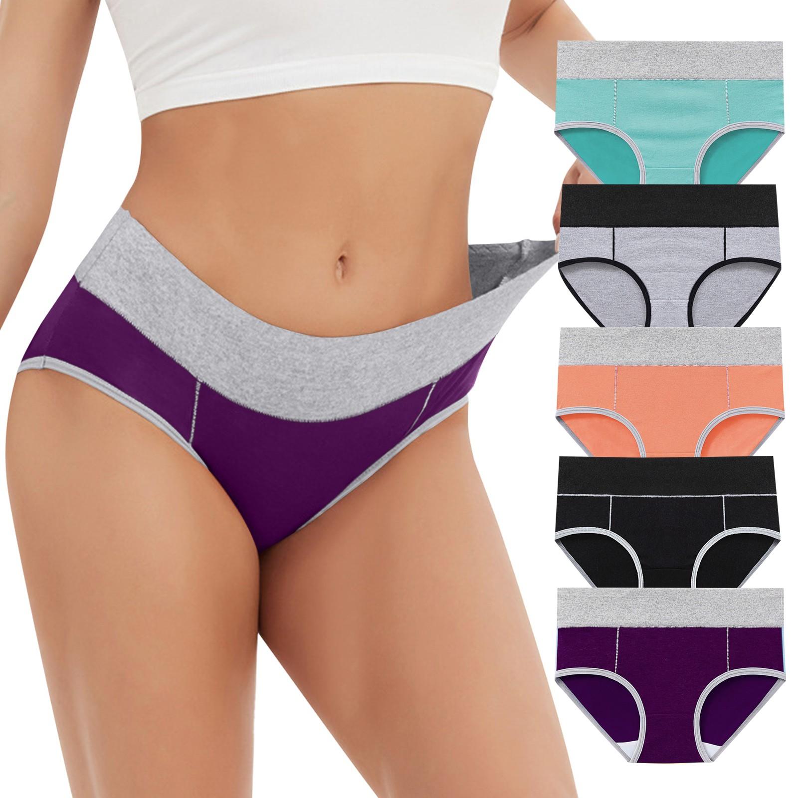 

Женские хлопковые брюки большого цвета с высокой талией, 5 шт., нижнее белье с приподнятыми бедрами M