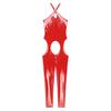 Womens Patent Leather Jumpsuit Sleeveless Hollowing Out One Piece Outfits Bodycon Party Club Rompers