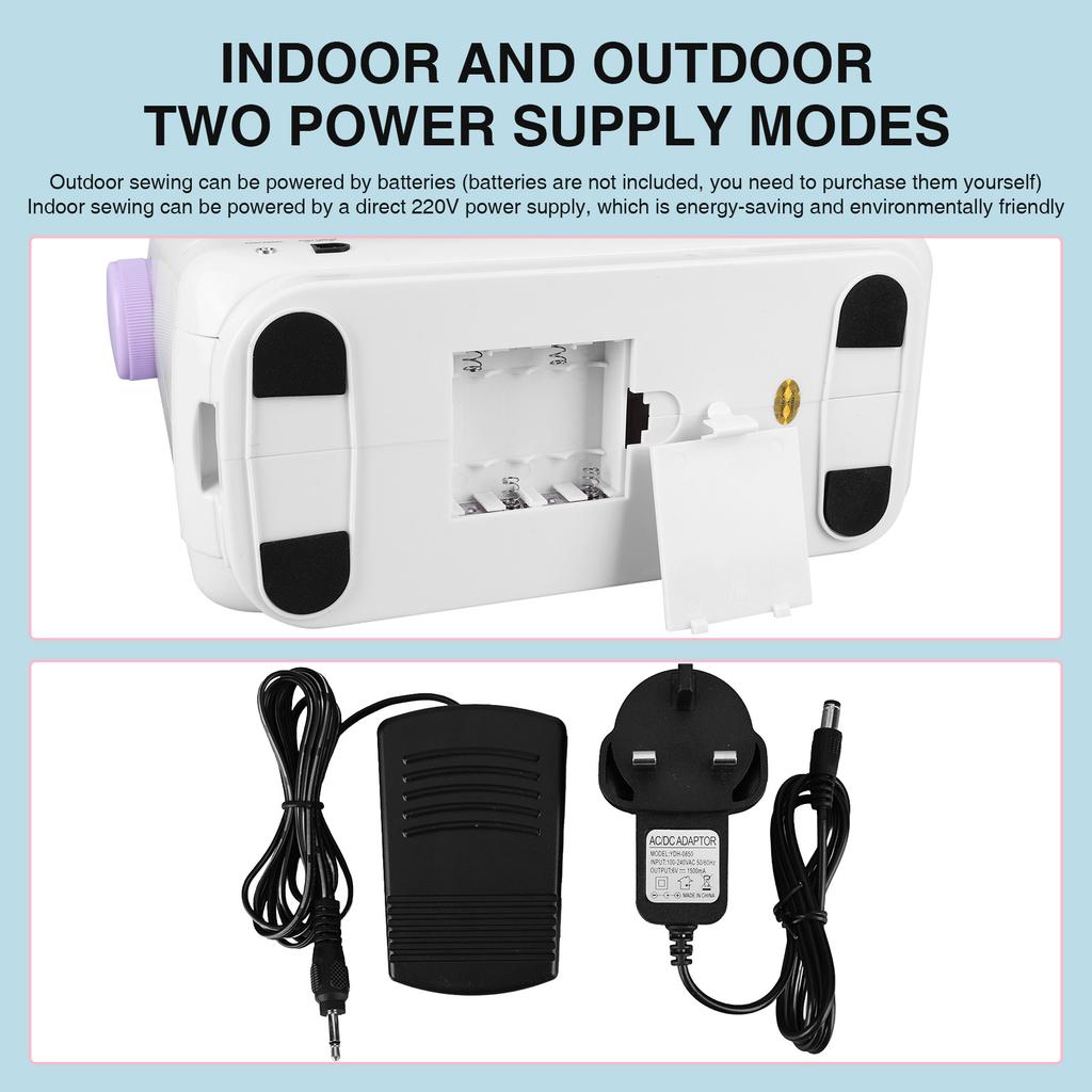 Uk Plug Portable Electric Sewing Machine Built-in 12 Stitches Foot Pedal Household Mini Sewing Machines For Biginners Diy Craft