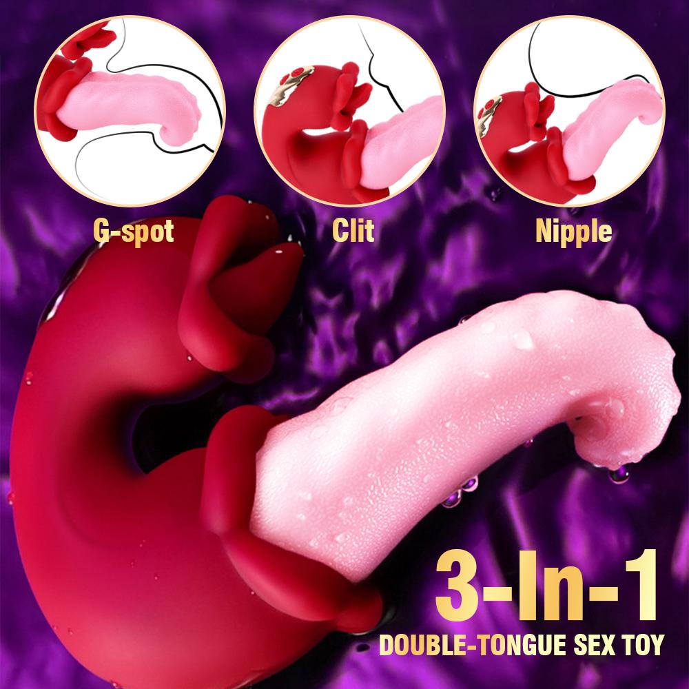 Vibrační sexuální hračky pro dospělé pro ženy 3 v 1 vibrátory s tlačením jazyka, dildo, sexuální hračky, sexuální hračky pro dospělé, hry pro páry