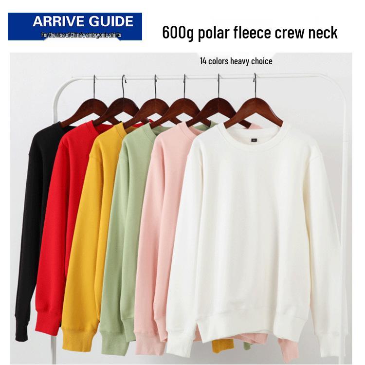 Men's AG600g Super Soft Crew Neck Sweatshirt - High-End Heavyweight Casual with Trendy Print for Autumn