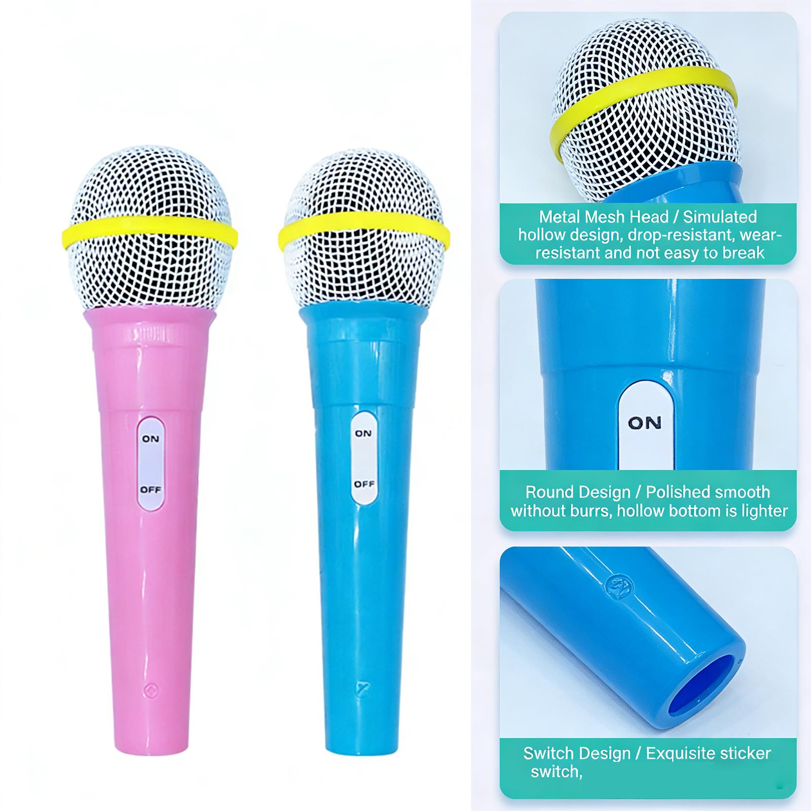 

Mini Microphone Toy Props for Kids Hosting Interviews Pretend Stage Performances Pretend Speaking Toy Plastic Design синій