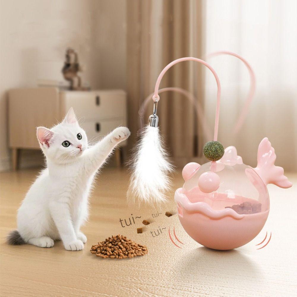 Fish Shape Cat Treat Dispenser Plastic Interactive Cat Toy Cat Leakage Food Toy  Interest