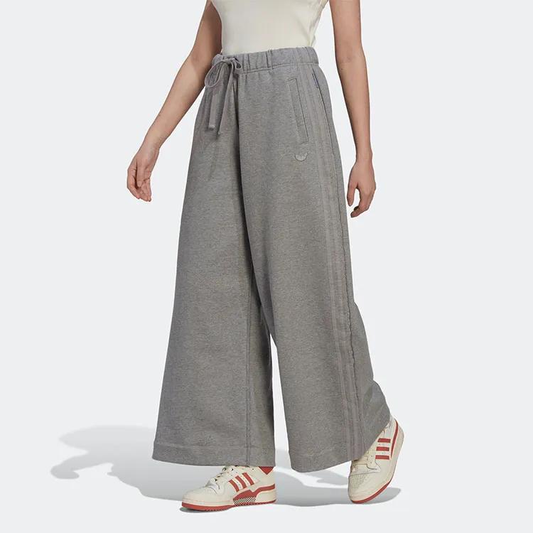 Adidas Originals Blue Version Wide Leg Pant Blue Version Sweatpants Women's Basic Heather Gray (Unisex) Sports Pants HK7238