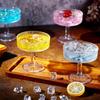 12 Pcs Ribbed Vintage Martini Glasses 7 Oz Champagne Coupe Cocktail Glassware Clear