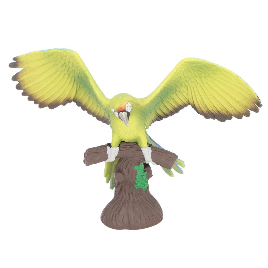 Parrot Decorative Figurine with Realistic Tree Stump Base Vivid Details Decorative Parrot Animal