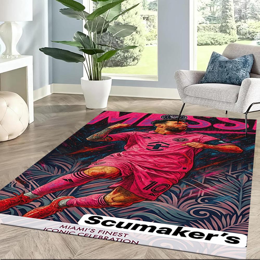 Messi 504 Floor Mat Suitable for Foyer Study Room Game Room Playrooms Antislip Carpet Decorate Offices Gift for Festivals