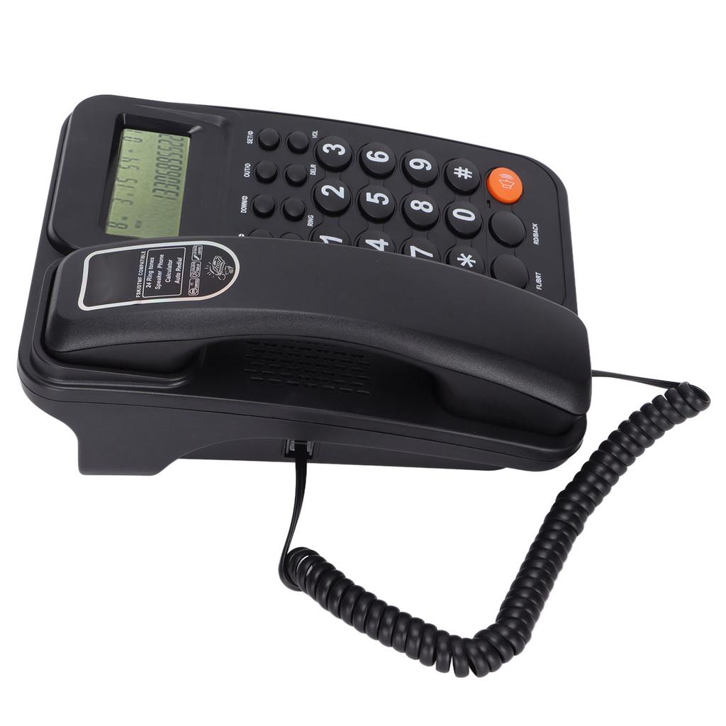 KXT2027CID Corded Telephone Caller ID Semi Hands   24 Ringtones Fixed Landline Phone with Display for   Hotel(Black )