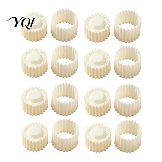 Home Baking Gadgets 2-in-1 Round Mooncake Mold, Double Ended Pastry Press with Scallop And Handheld Cookie Stamper Spiral Embossing for DIY
