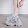 TUINANLE Black Women Platform Sneakers Breathable Lace Up Chunky Casual Comfort Walking Shoes