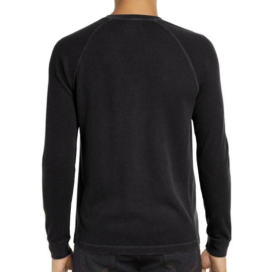 Spring Autumn Long Sleeve Tshirt Men Fashion Henry Collar Solid Color Casual Pullover Tops Mens Knitting Tees Man Clothing 2023