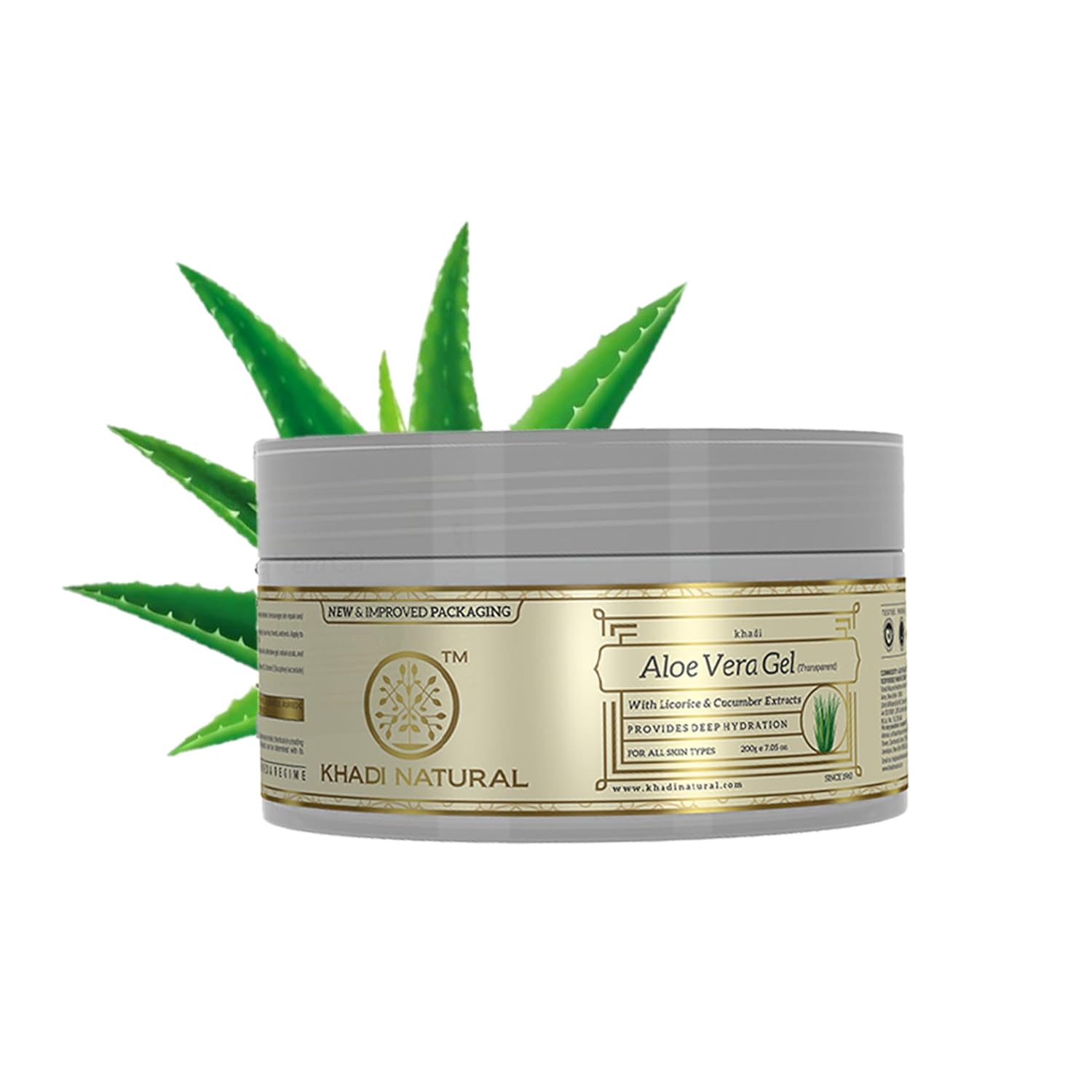 Khadi Natural Aloe Vera Gel 200g Pack | Deep Moisturizing Non Sticky Skin Softening Gel