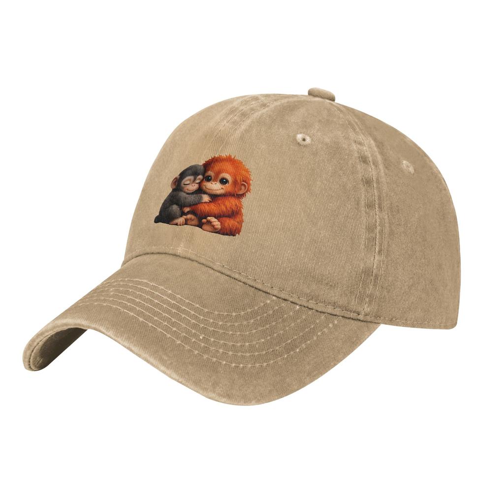 Vintage Punch Monkey Cute Baseball Cap Unisex Distressed Cotton Snapback Cap Outdoor Running Golf Unstructured Soft Caps Hat