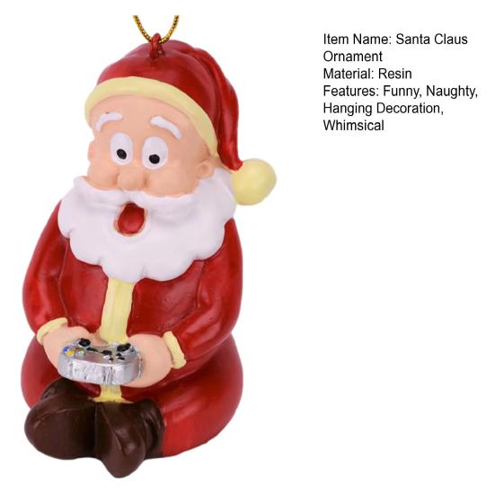 Santa Butt Ornament Funny Resin Santa Claus Christmas Ornament Naughty Christmas Tree Hanging Decoration for Holiday Tree Home Decor