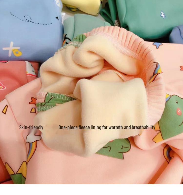 Children's Thermal Underwear Set - Boys & Girls Velvet-Lined Two-Piece Winter Pajamas