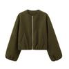 European and American Style, New Women's Clothing, Fashionable Versatile Round Neck Soft Short Bomber Jacket