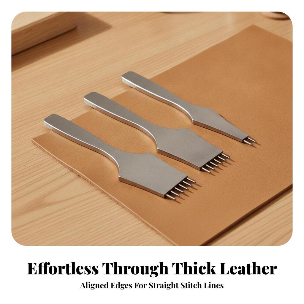 Leather Pricking Iron Multi-Tooth Punch for Leathercraft, DIY Workshops
