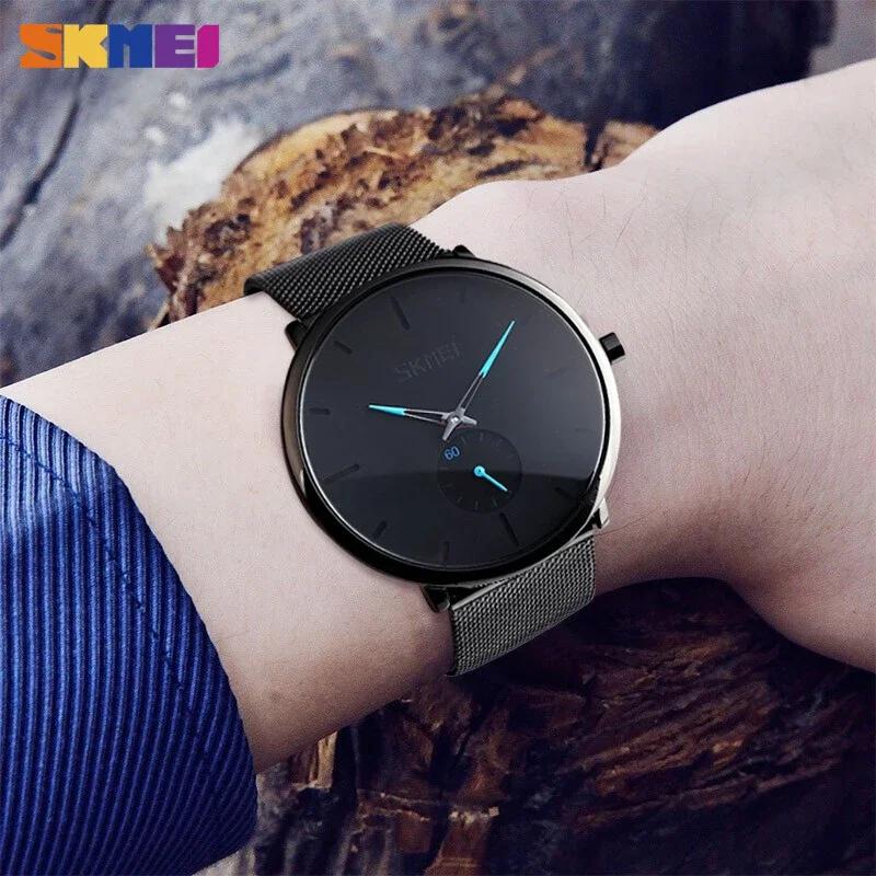 SKMEI 30M Waterproof Big Dial Display Quartz Watch Relogio Masculino Fashion Men Watch Quartz Wristwatches Women Watches 9185