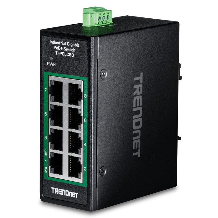 Switch Industriel - TRENDNET - TI-PGLC80 - Ethernet 10/100/1000 Mbps - Connectivité Rapide - Latence Réduite