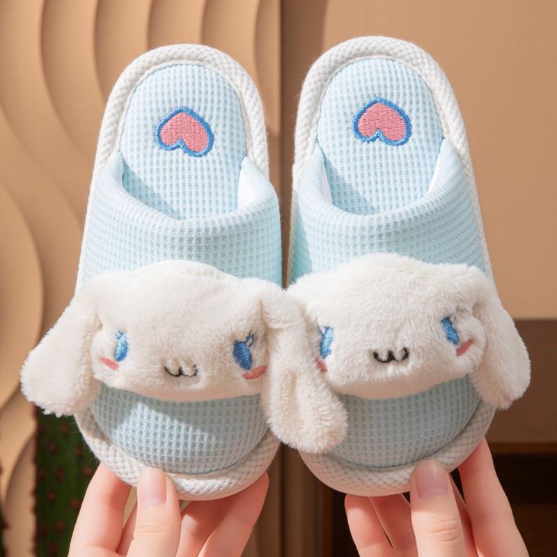 2025 Autumn/Winter Girls' Cute Princess Cotton Indoor Slippers for Medium & Large Children
