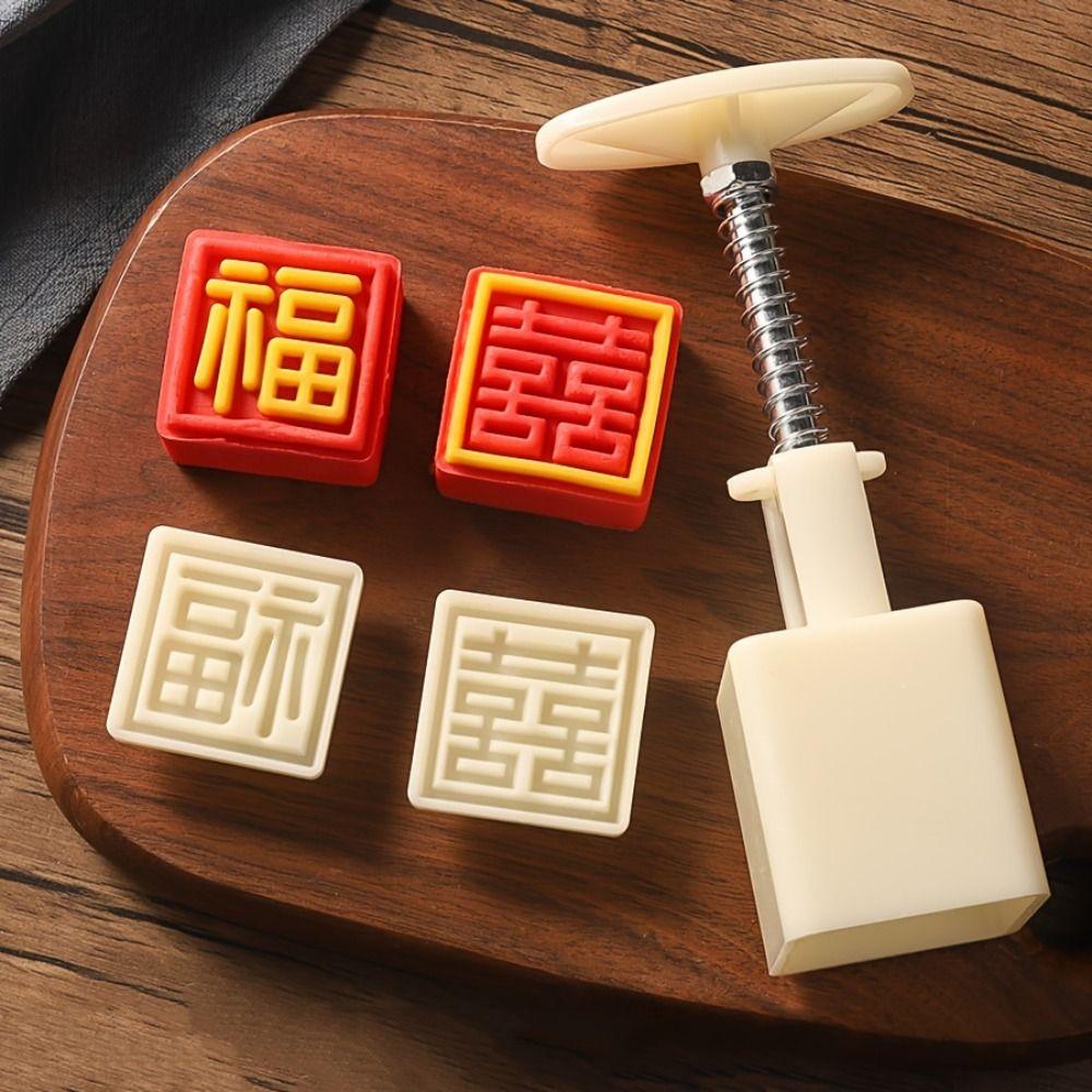 DIY Hand Press Pastry Mold Plastic Moon Cake Maker Baking Tools Moon Cake Mold  Ice Skin Mooncake