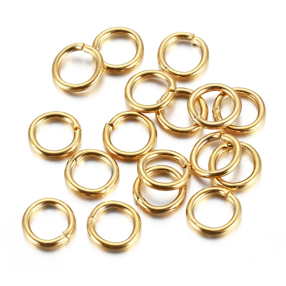 100pcs 4mm 5mm 6mm 7mm 8mm Open Jump Rings Connectors Stainless Steel Gold Plated Split Rings Jewelry Making DIY Supply Findings