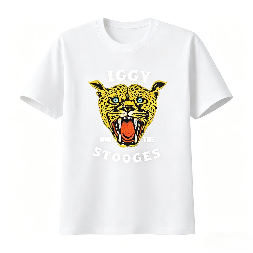 Iggy and The Stooges Cheetah Print T Shirt Casual Graphic Tshirt Unisexs Clothing and Womens Clothing 2026 Summer New T Shirt