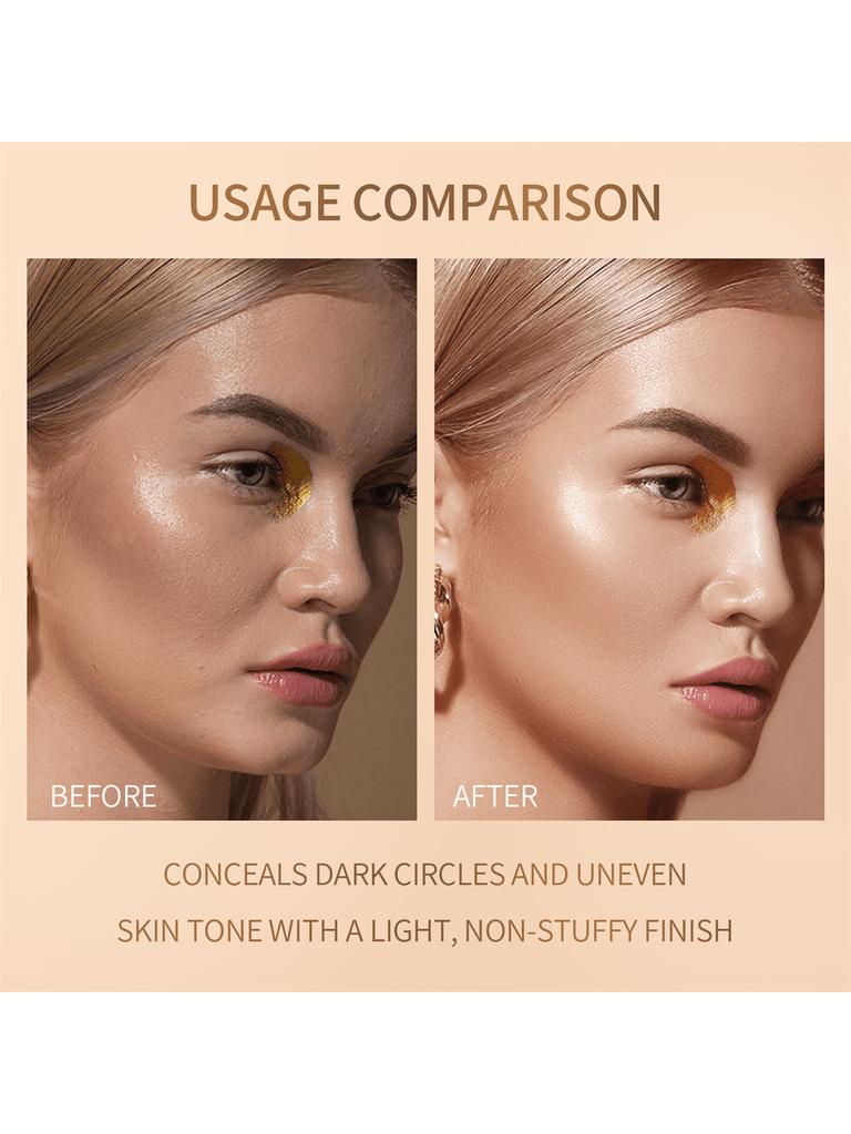 1PC Concealer Liquid Foundation, Warming Liquid Foundation Brightens The Skin Color, Improves The Co