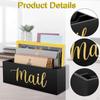 Mail Holder Box Organizer Wood Mails Tray Letter with Divider for Farmhouse Entryway