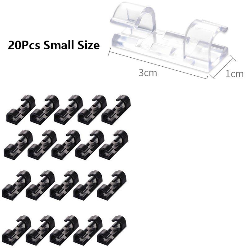 16/20 Pcs Cable Clips Organizer Drop Wire Holder Cord Management Self-Adhesive Cable Manager Fixed Clamp Wire Winder