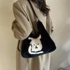 Soft Plush Cute Large Capacity Shoulder Bag For Women Stylish Cartoon Tote Bag