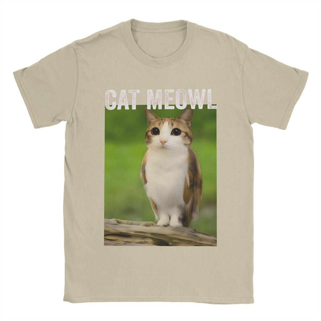 Cat Meowl Cat Owl For Animal And Pet Owners T Shirt Summer Harajuku TShirts Men 100 Cotton Comfortable Oversize Clothes Tshirt