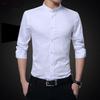 Nuove Camicie da Uomo Business Manica Lunga Collo alla Coreana Cotone Camicia Maschile Vestibilità Slim Design Popolari