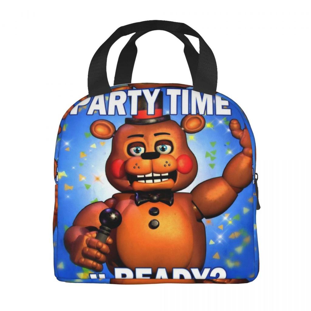 FNAF At Freddys Thermal Insulated Lunch Bag for School Portable Food Bag Thermal Cooler Food Box