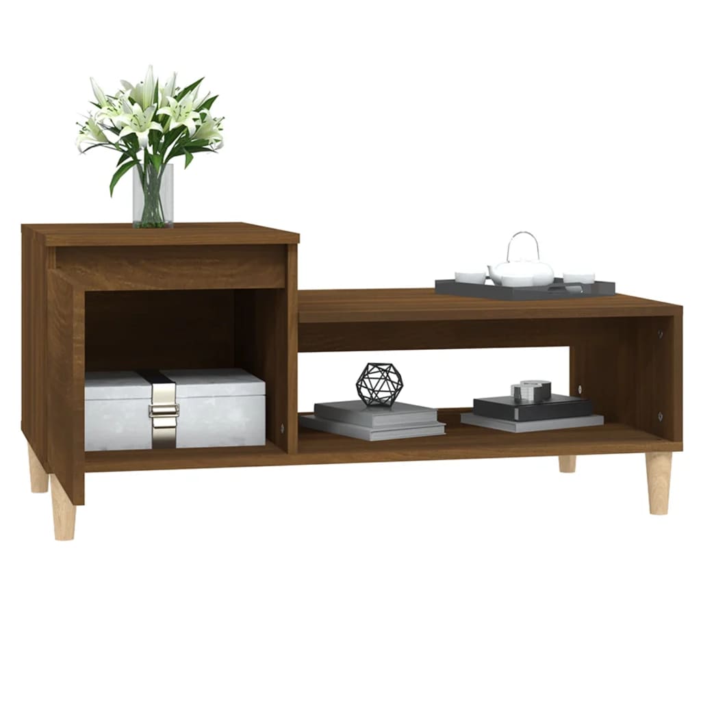 Coffee Table Brown Oak Effect 100 x 50 x 45 cm Wood Based Material