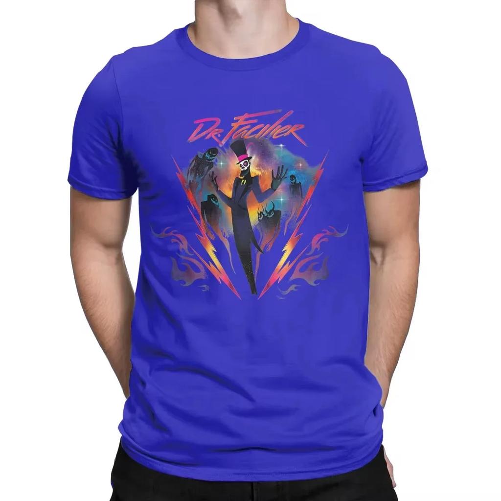 Skurkar Herr T-shirt Dr. Facilier 90-tals Rockband Neon Fritid T-shirt Kortärmad Rundhalsad T-shirt Bomull Sommar Toppar