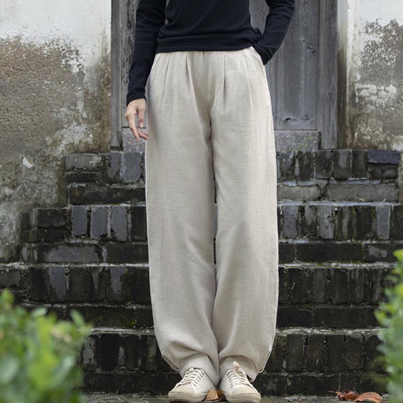 Women's Winter Slimming Quilted Linen Lantern Pants - Thickened Warm Casual Long Pants