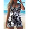 Women's Swimwear Tankini 2 Piece Swimsuit  Abstract Pattern Print Vacation Bathing Suits