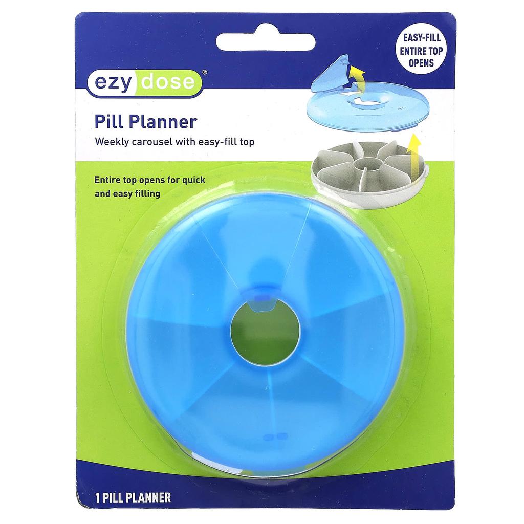 Pill Planner, Weekly Carousel, Easy-Pill Top Included, 1pc