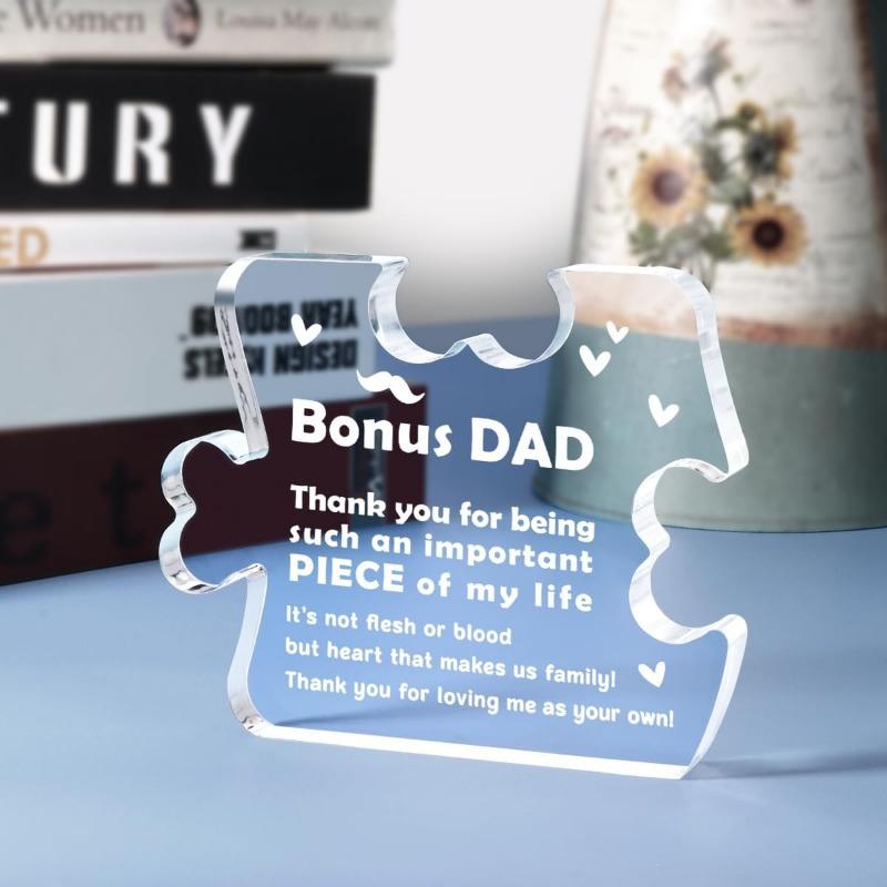Bonus Dad Acrylic Plaque - Best Dad Ever Gift from Daughter/Son