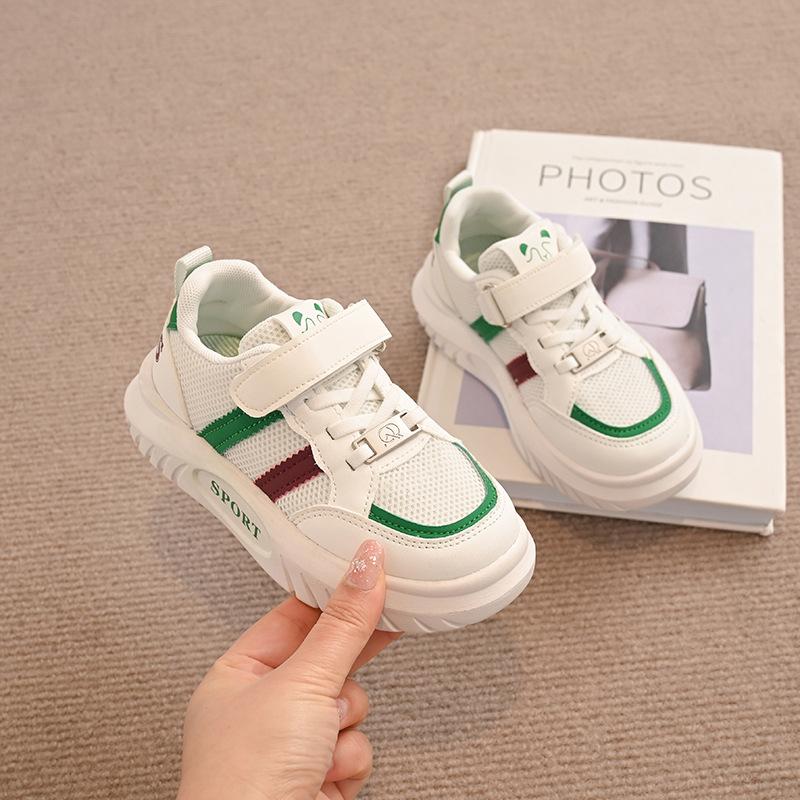 Children's shoes 2025 spring new boys platform sports shoes girls casual Velcro white shoes medium and large children's board shoes