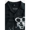 H M Relaxed Fit Printed caMp sHirt Black Kurt Cobain