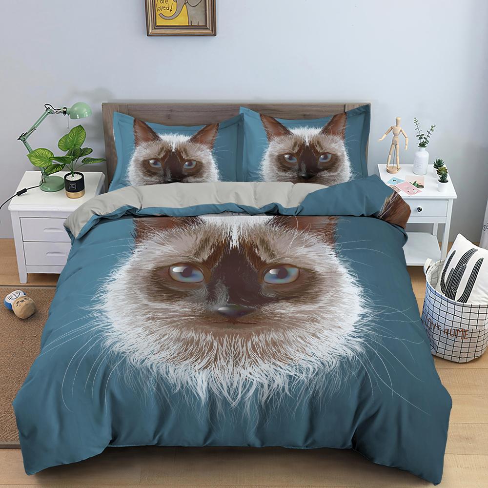 Kanadský Sphynx Cat Povlak na přikrývku King Queen Lovely Pet Kitty Sada ložního prádla Děti Teens Dospělí Roztomilé zvíře Měkký Polyester Povlak na přikrývku