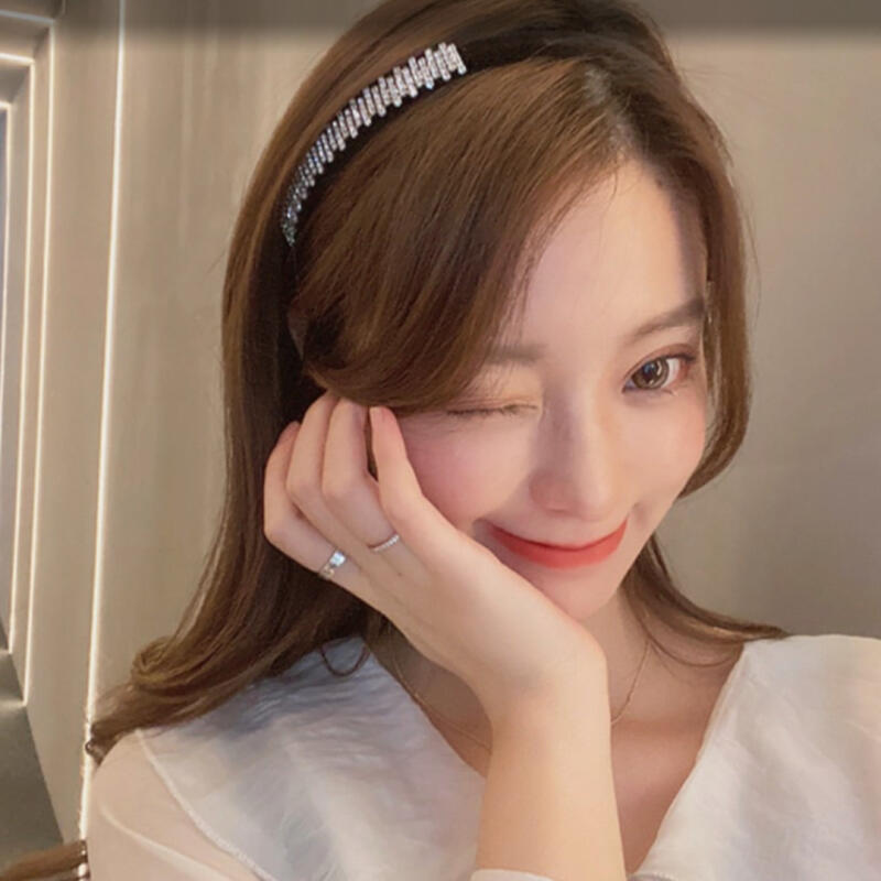 Luxury Shiny Cubic Velvet Celebrity Headband Hairband black