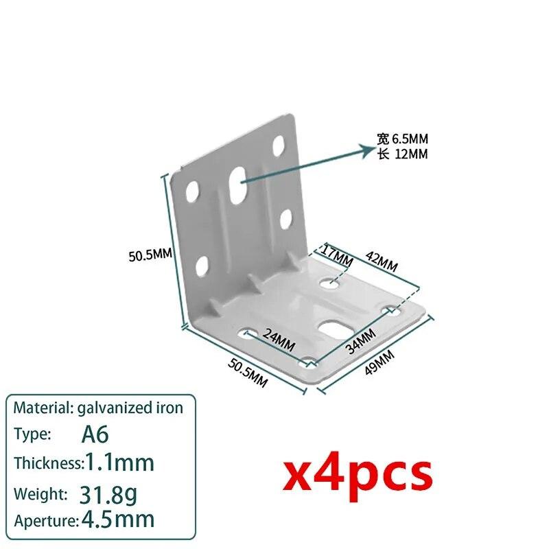4/8pcs Triangle Brace Bracket L-Type Heavy Duty 90 Degree Joint Right Corner Angle Bracket Fastener Shelf Support Furniture Tool
