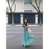 Holiday Style Hollow Suspender Dress Women's Summer Girl Design Sense Pleated Loose Pendulum Skirt A-shaped Skirt