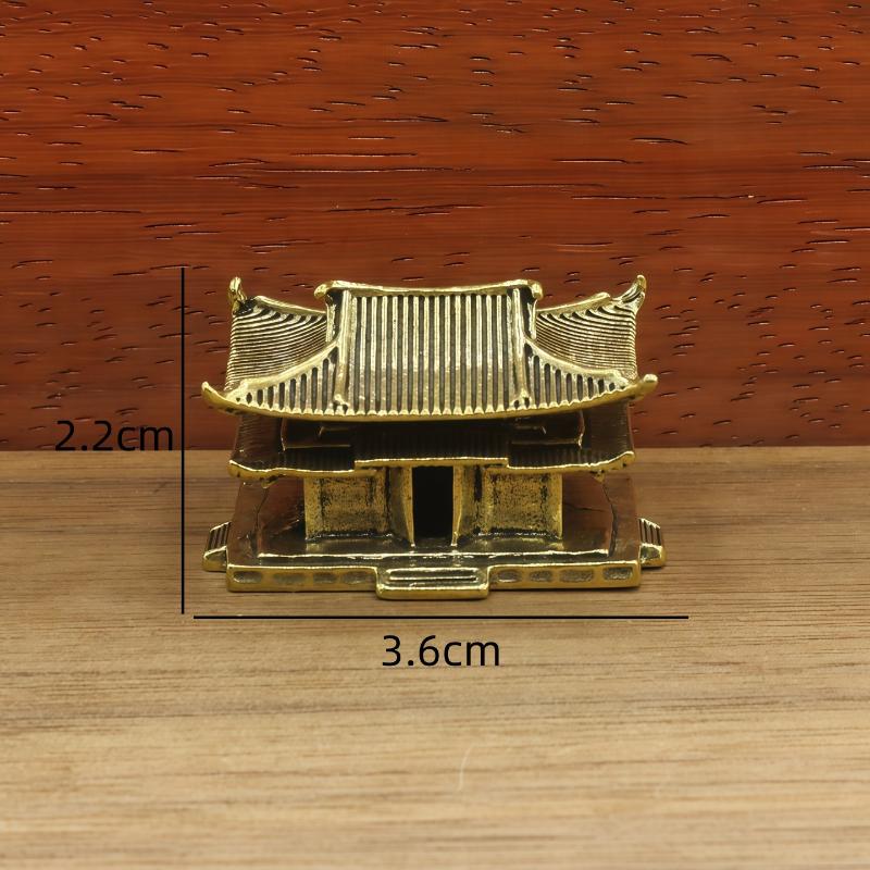 Brass Ancient Architecture Figurines Home Decor Chinese Ancient Buildings Pavilions Fairy Garden Miniatures Fish Tank Decoration
