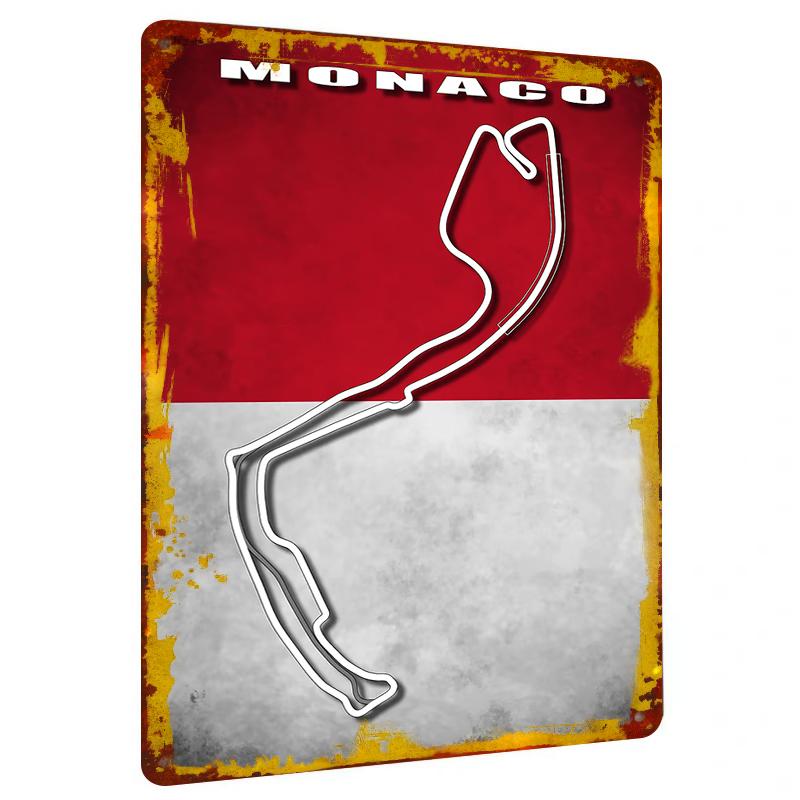 

Monaco Circuit Map Metal Wall Art Racing Theme Home Decor Metal Tin Sign Decorative Gift 20x30cm（7.8x11.8inch）